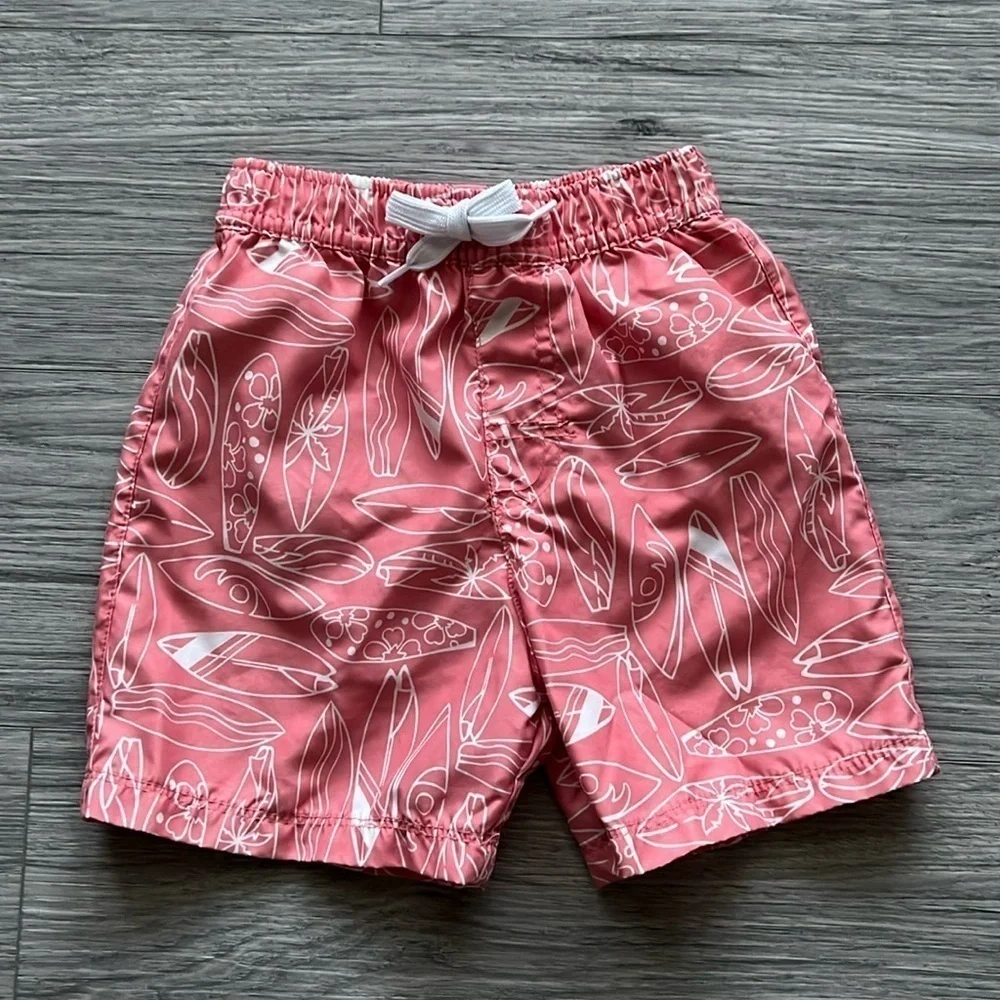 Wonder Nation Surfboard Swim Trunks Salmon Colored Size 3T